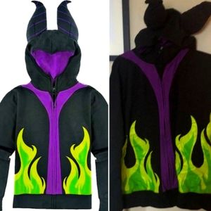 RARE $175  Disney Maleficent Villian Horns Hoodie Zip Sweatshirt